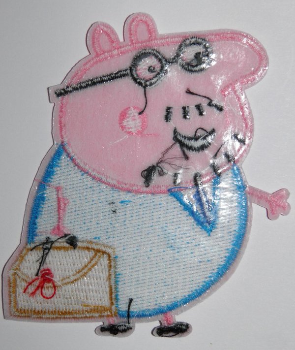 Écusson brodé thermocollant PEPPA PIG - Papa Pig