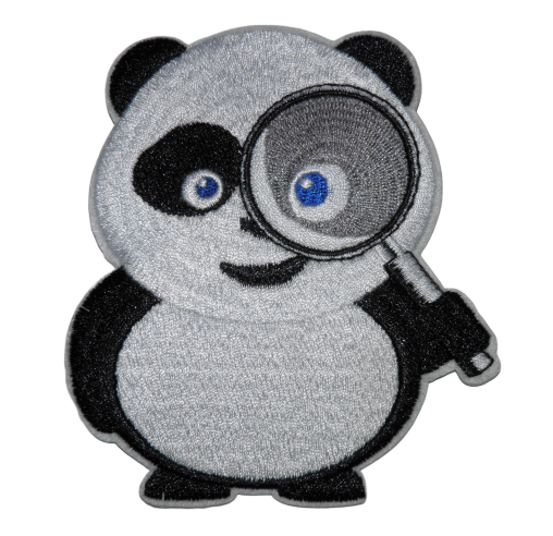 Écusson brodé thermocollant Panda détective
