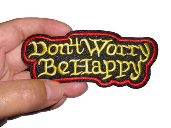 Écusson brodé thermocollant "Don't Worry Be Happy"