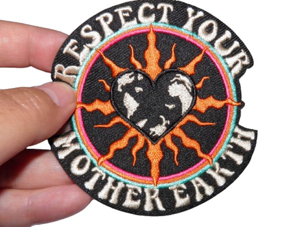 Écusson brodé thermocollant "Respect your mother earth"