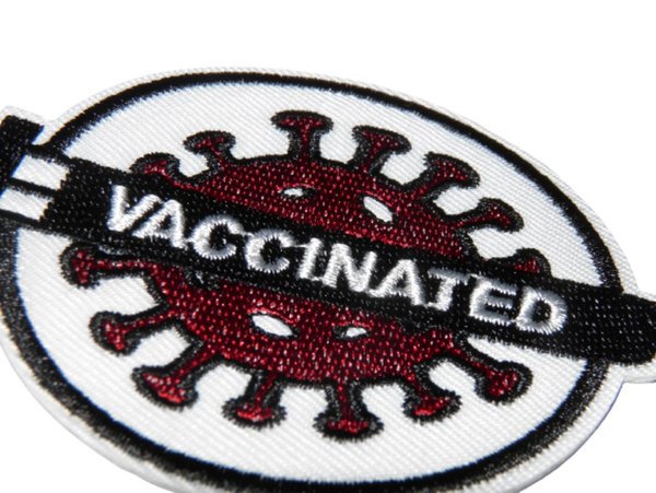 Écusson brodé thermocollant "Vaccinated" Virus